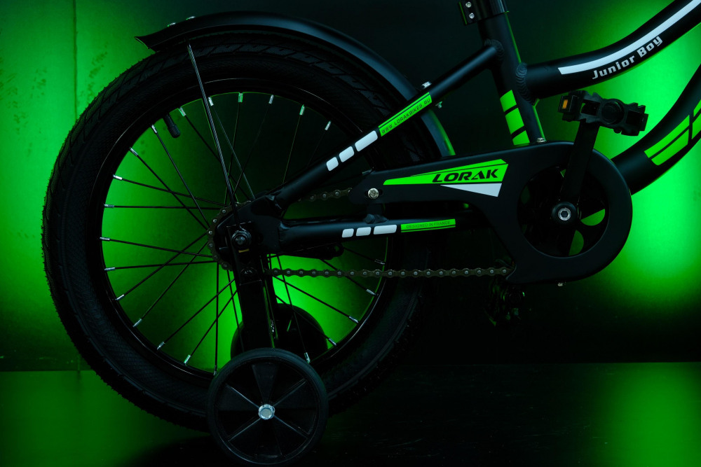 Lorak Junior 14 Boy Матовый Чёрный/Зелёный